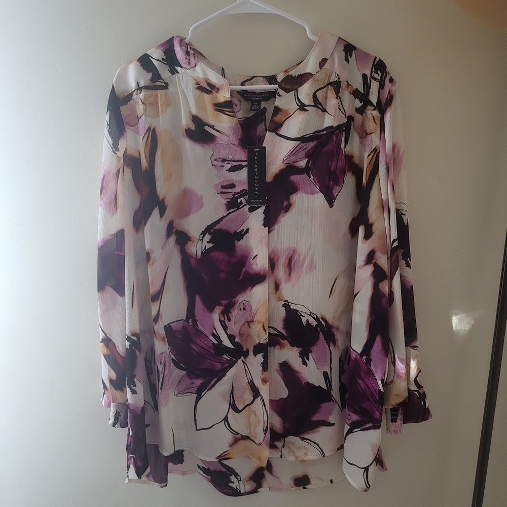 Investments Blouse Size 1X Nwt